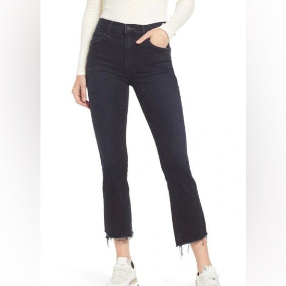 Mother The Insider Crop Step Fray Jeans in Night in Paris